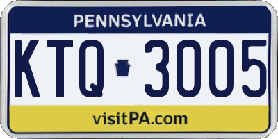 PA license plate KTQ3005