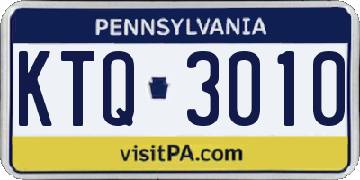PA license plate KTQ3010