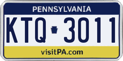 PA license plate KTQ3011
