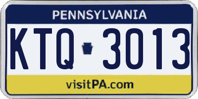 PA license plate KTQ3013
