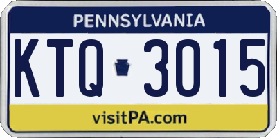 PA license plate KTQ3015