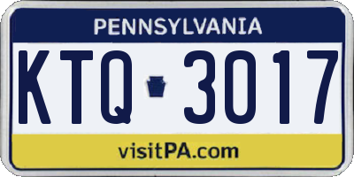 PA license plate KTQ3017