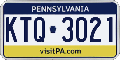 PA license plate KTQ3021