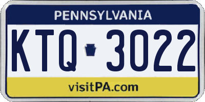 PA license plate KTQ3022