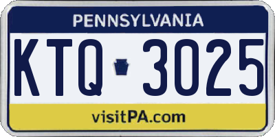 PA license plate KTQ3025