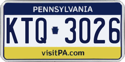 PA license plate KTQ3026