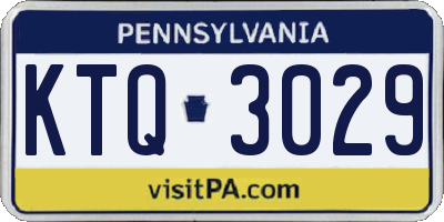 PA license plate KTQ3029