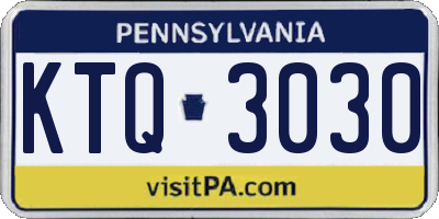 PA license plate KTQ3030