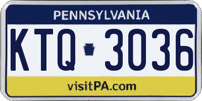 PA license plate KTQ3036