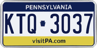 PA license plate KTQ3037