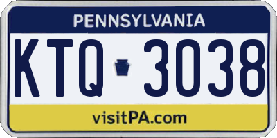 PA license plate KTQ3038