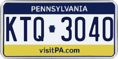 PA license plate KTQ3040