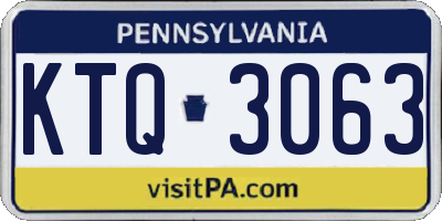 PA license plate KTQ3063