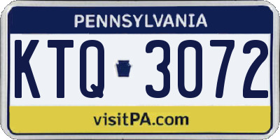 PA license plate KTQ3072