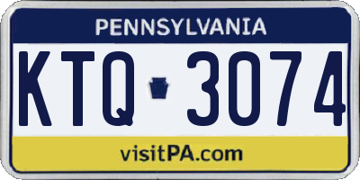 PA license plate KTQ3074