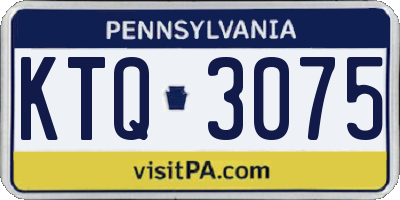 PA license plate KTQ3075