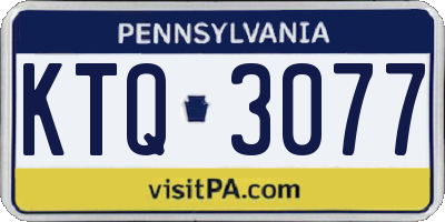 PA license plate KTQ3077