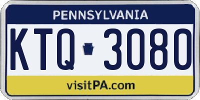 PA license plate KTQ3080