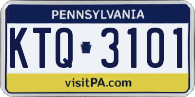 PA license plate KTQ3101