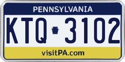 PA license plate KTQ3102