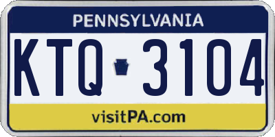 PA license plate KTQ3104