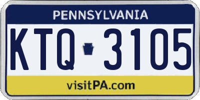 PA license plate KTQ3105
