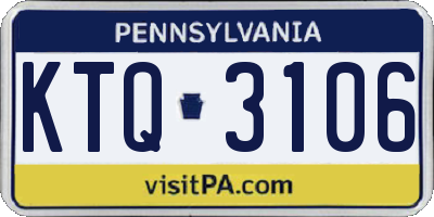 PA license plate KTQ3106