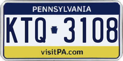 PA license plate KTQ3108