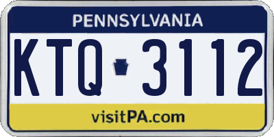 PA license plate KTQ3112