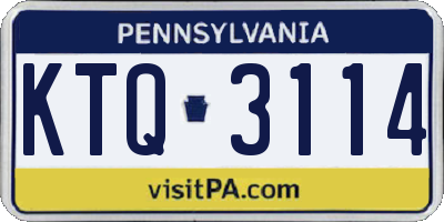 PA license plate KTQ3114