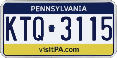 PA license plate KTQ3115