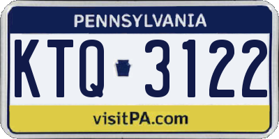 PA license plate KTQ3122