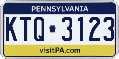 PA license plate KTQ3123