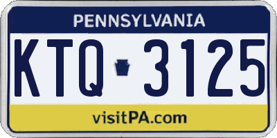 PA license plate KTQ3125