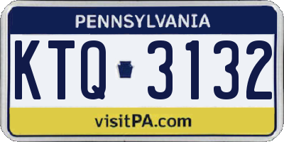 PA license plate KTQ3132