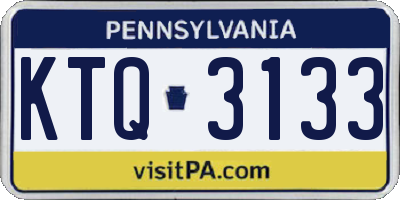 PA license plate KTQ3133