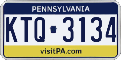 PA license plate KTQ3134