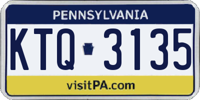 PA license plate KTQ3135