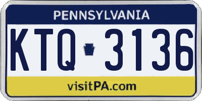 PA license plate KTQ3136