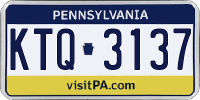 PA license plate KTQ3137