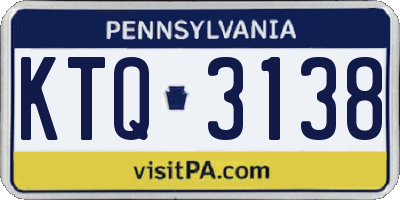 PA license plate KTQ3138