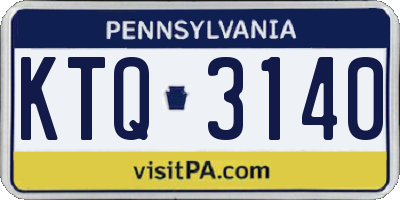 PA license plate KTQ3140