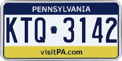 PA license plate KTQ3142