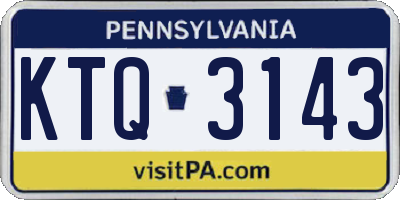 PA license plate KTQ3143