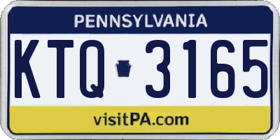 PA license plate KTQ3165