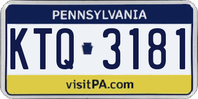 PA license plate KTQ3181