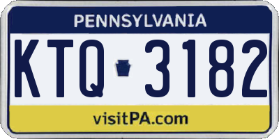 PA license plate KTQ3182