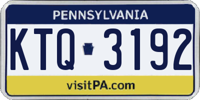 PA license plate KTQ3192