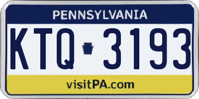 PA license plate KTQ3193