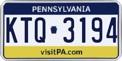 PA license plate KTQ3194